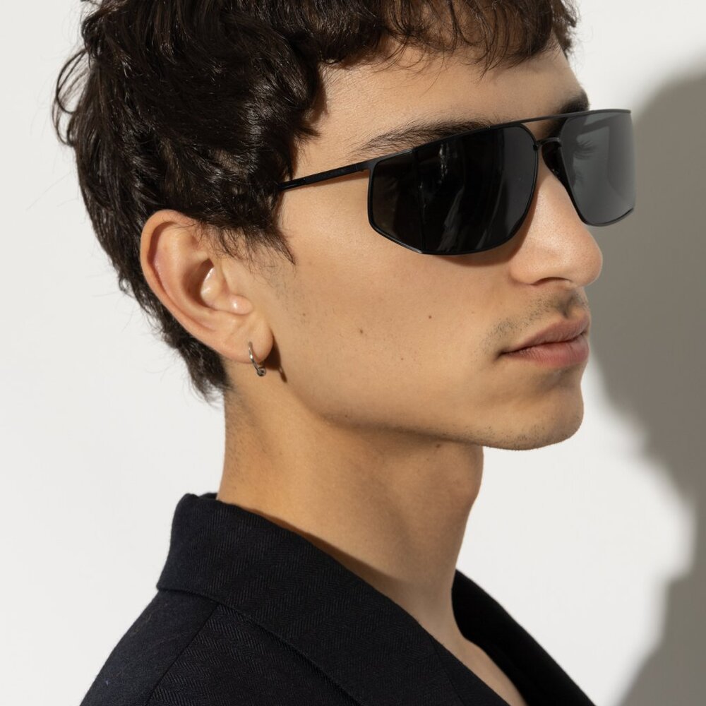 🕶️ New Saint Laurent SL750 002 Sunglasses - Silver Frame, Grey Frame - Picture 3 of 11